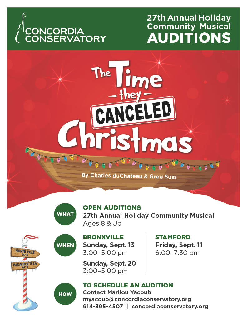 Concordia Conservatory - Cancelled Christmas Auditions, up Sept 16, 2026